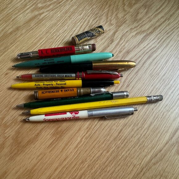 Pen & Pencil Writing Utensil Lot, Assortment of Various Conditions, Ads, Vintage - Picture 5 of 17